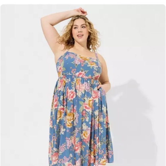 Torrid Midi Challis Sweetheart Dress - Picture 4 of 4